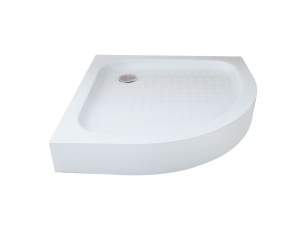 Душевой поддон полукруглый, с сифоном белый P-90125CS-WH