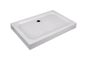 Душевой поддон прямоугольный, с сифоном, белый P-12815R-WH