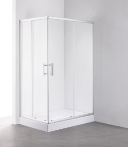Душевой уголок MINO, прозр. стекла, прямоугольный, хром MN-128PСR-SD-C
