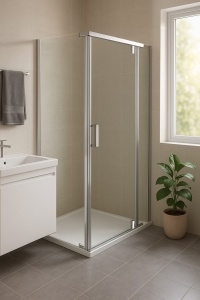 Душевой уголок VIAR, прозр. стекла, квадратный, хром VR-90CS-SW-C